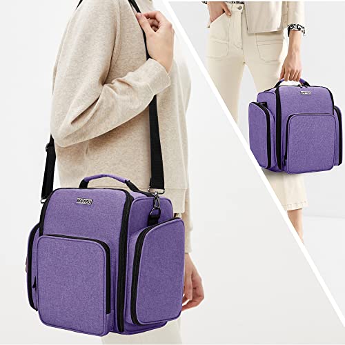 Purple Essential Oil Storage Case with 2 Sheet Labels - 72 Bottle Capacity