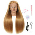EVATEC Blonde 30-Inch Human Hair Mannequin Head for Styling & Practice