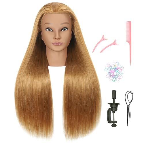 EVATEC Blonde 30-Inch Human Hair Mannequin Head for Styling & Practice