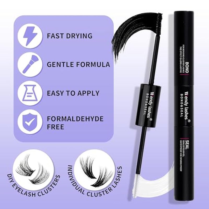 DIY lash Cluster Kit 60D+80D with 240 PCS C/D Curl 12-16mm Mixed,Individual Lashes Clusters Lash Band and Seal