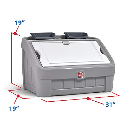 Kids 2-in-1 Toy Storage Chest & Art Easel - Gray
