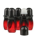 COSIDEA 5 PCS Empty 50ml 1.67oz Dark Gradient red glass oil roller bottles refillable Deodorant container applicator in bulk