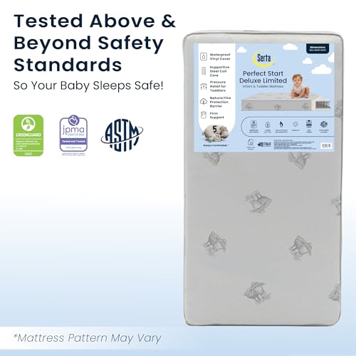Deluxe Limited Dual Sided Baby Crib Mattress - Supportive Waterproof, GREENGUARD Gold Certified