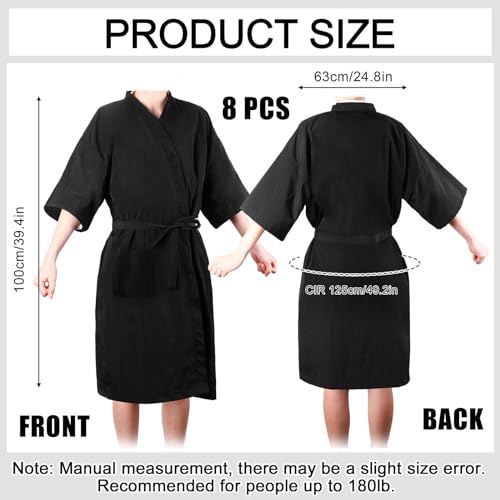 Salon Client Gown Robe Cape Set - 8 Lightweight Nylon Smocks for Hair & Beauty
