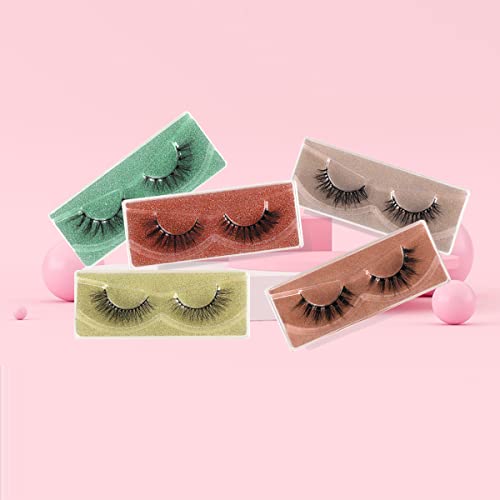 False Eyelashes Bulk 50 Pairs - 5 Styles Fluffy Mink Look Natural Cat Eye