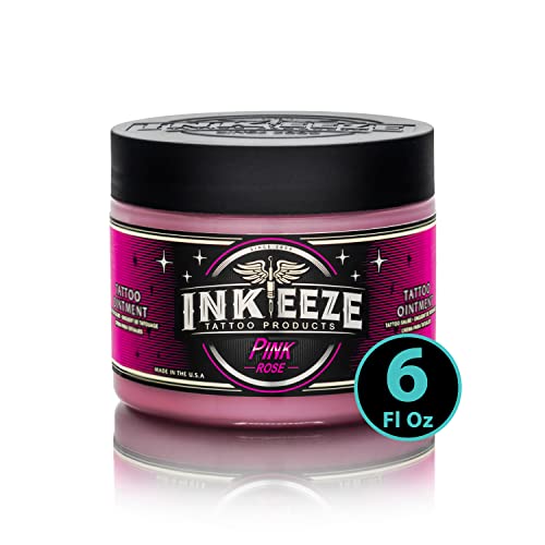 INK-EEZE Pink Tattoo Ointment 6oz for Artists & Aftercare - Vegan, Cruelty-Free, Made in USA, Bubble Gum Scent, 1 Pack
