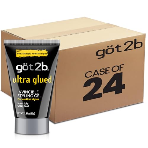 Got2b Ultra Glued Invincible Styling Hair Gel,1.25 oz (Pack of 24)