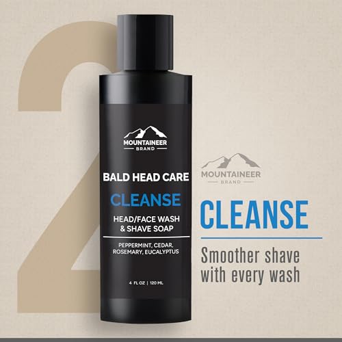 Men's Bald Head Exfoliating & Hydrating Shampoo - Natural Scalp Cleanser 4oz