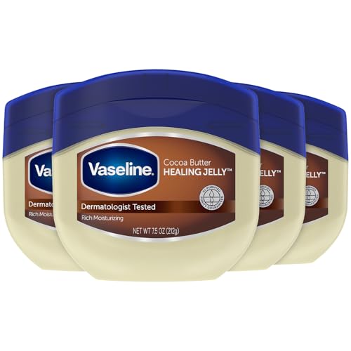 Vaseline Cocoa Butter Healing Jelly 4-Pack - Skin Protectant for Sensitive, Dry Skin