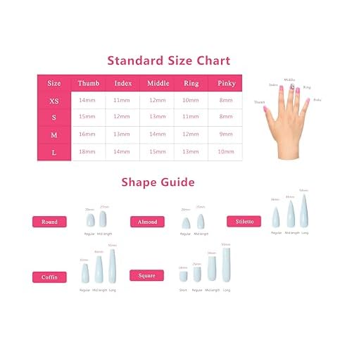 LOVFUL Stunning Bling Nails,Crystal Detailed Diamonds Press On Nails | Custom Shape | Glitter Rhinestone Nails | Gradient Pink Fake Nails| Square Long 2.2 in | H126 (S)