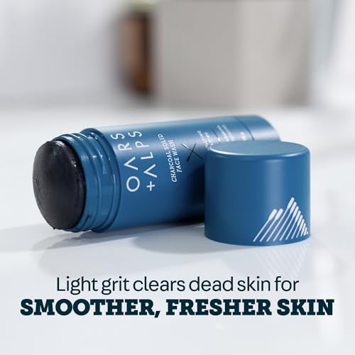 Oars + Alps Charcoal Exfoliating Face Wash Stick 1.4oz 2-Pack Travel Friendly
