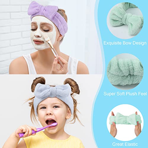 Yinder Pure Style 40 Pack Coral Fleece Bow Facial Headbands - Makeup & Skincare