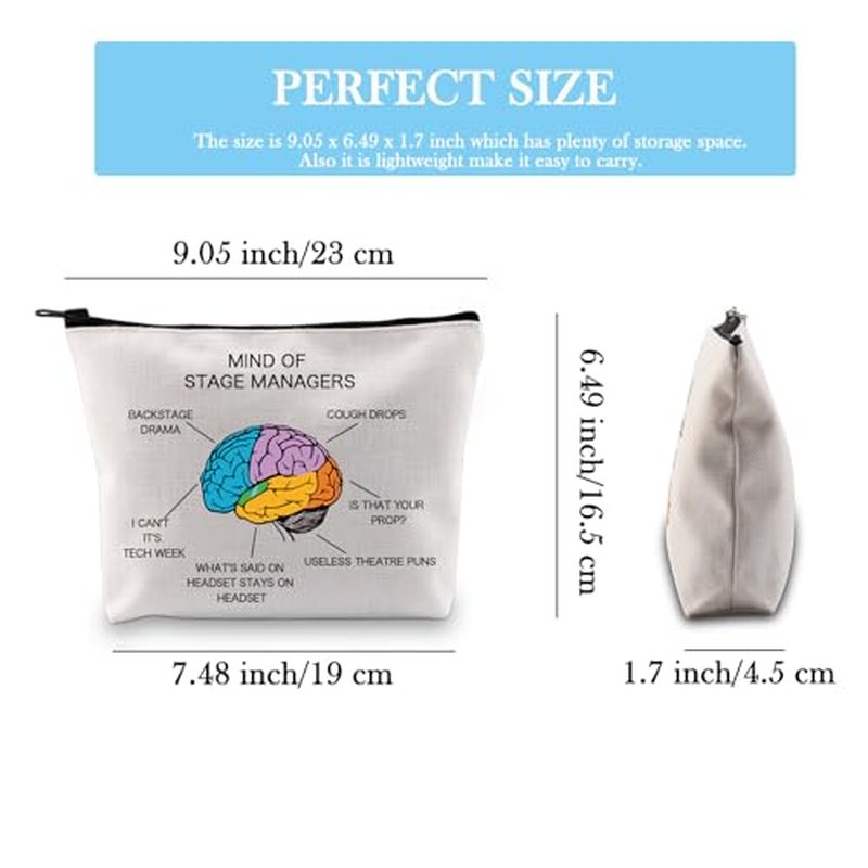 GJTIM Stage Manager Gift Musical Theater Backstage Gift Mind Of Stage Manager Makeup Bag (Stage Manager Bag)