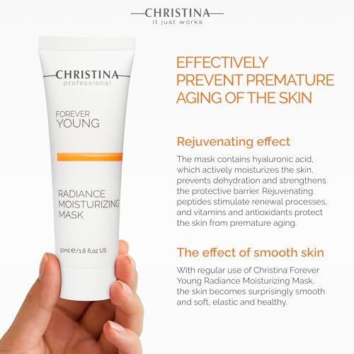 Christina Forever Young Radiance Moisturizing Facial Mask with Vitamin E | Anti-Aging Nourishing Face Masks Skincare | Skin Renewal Boost | Strengthens and Revitalizes Skin | For All Skin Types 50ml