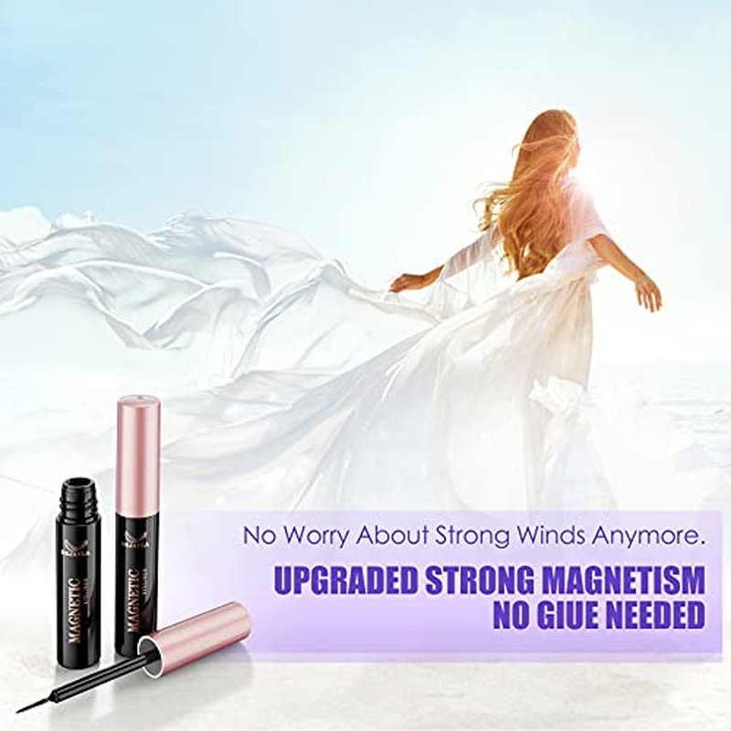 Magnetic Lashes [10 Pairs], Premium Natural Looking, Reusable Lightweight Wispy Strong Magnetic Eyelashes with Applicator and Tweezers, No Glue Needed