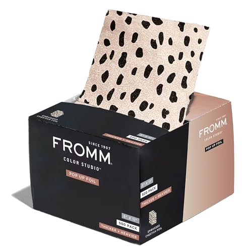 Fromm Embossed Cheetah Print Hair Foils - 500 Precut Highlights & Coloring Sheets, 5x11 inches, for Salon & Professional Use (Variation: 1 Pack of 500)