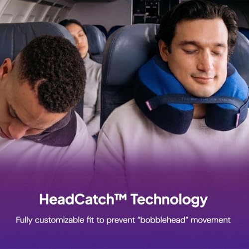 Deluxe Travel Neck Pillow with Seat Strap & Head Support - Black
