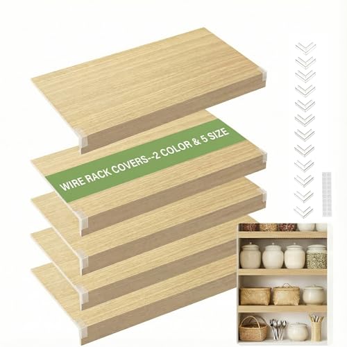 Wood Color PVC Wire Shelf Cover 35" W x 16" D - Pantry & Storage