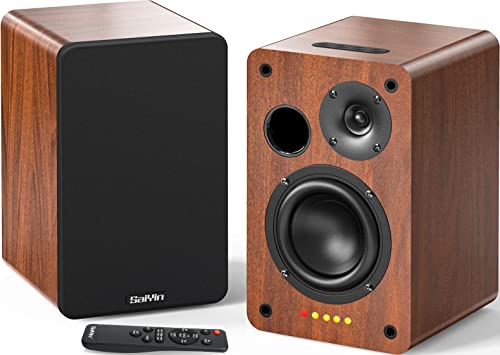 Powered Bluetooth Bookshelf Speakers with 4 Inch Woofer and Remote Control