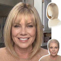 Bob Wig for Women - 12 Inch Dark Rooted Beige Blonde Short Synthetic Glueless Wig