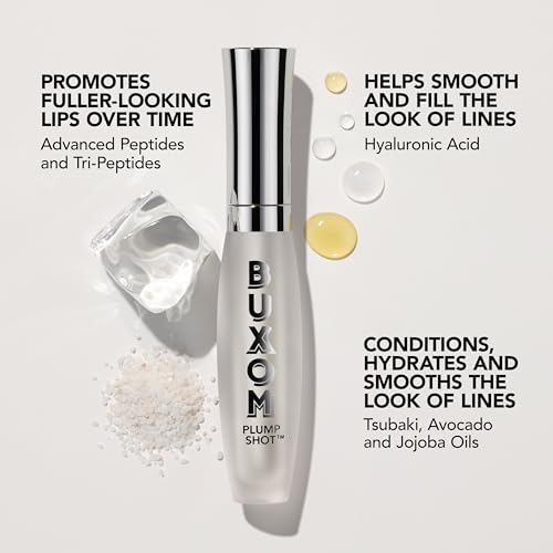 Buxom Plump Shot Peptide Lip Serum - Glossy, Volumizing Lip Treatment, 0.14 oz