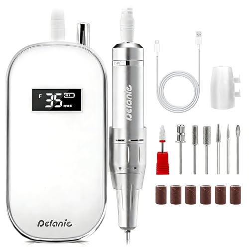 Delanie Nail Drill White - Fast Removal for Acrylics, Gels & Dip Powder