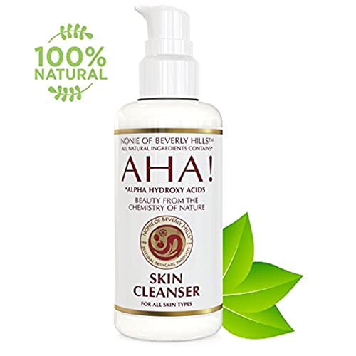 Nonie AHA All-Natural Skin Cleanser ? 100% Vegan & Natural ? Oil-Based Makeup Remover with Exfoliating Alpha Hydroxy Acids ? Pore Management & Anti-Aging Formula ? 7.0 Oz