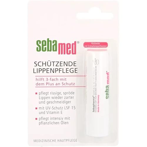 Sebamed Protective Lip Care pen, Nourishes Chapped, Brittle Lips Again Softer and Smoother, With Vitamin E and UV Protection SPF15 4.8g / 0.16 Oz.(Pack of 1)