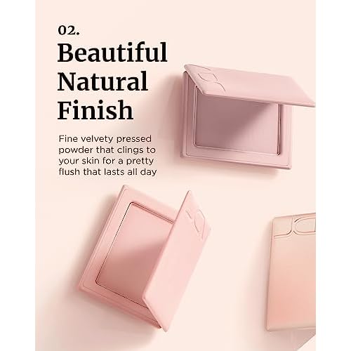 VDL Cheekstain Pastel Blush for Cheeks (Bouncing Peach, 0.2oz) - Lightweight, Velvet Powder Formula - Seamless, Long-Lasting, Natural-Looking Glow | Korean Makeup