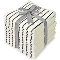 Jacquotha Striped Cotton Washcloths 12 Pack, 13¡± x 13¡± - Soft Wash Cloths for Bathroom, Kitchen, Gym, Face, Black and Cream
