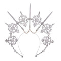 Silver Halo Crown Headband for Women Halloween Costume Accessory - Mary Goddess Style