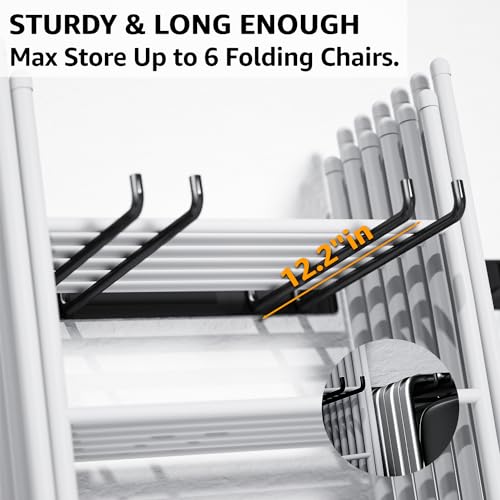 YYR Folding Chair Storage Rack 4 Pack Wall Mount Garden & Garage Organizer