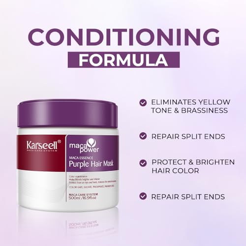 Karseell Purple Hair Mask - 16.9 oz for Bleached, Blonde & Silver Hair