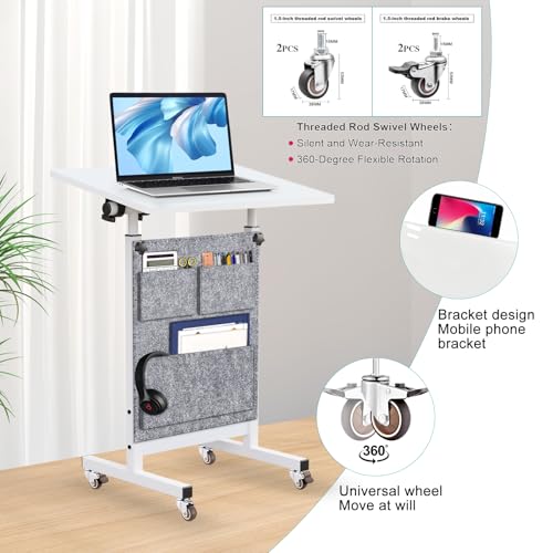 KOUPA 24 Inch Adjustable Height Standing Desk on Wheels with Writable Surface (Bag) - 16x24 in