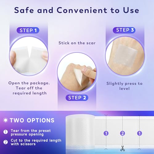 Silicone Scar Sheets, Silicone Scar Tape(1.6"x 120" Roll-3M), Medical Grade Scar Sheets, Scar Tape for Surgical Scars, Burn, C-Section, Keloid Scars, Acne Treatment, Stretch Marks Removal