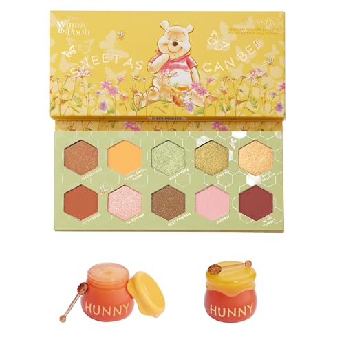 Colourpop Winnie the Pooh Bundle ? Sweet As Can Bee Eyeshadow Palette (0.4 oz) & Hunny Pot Lip Scrub & Mask Set (2 Count) ? Honey-Inspired Makeup & Lip Care Duo