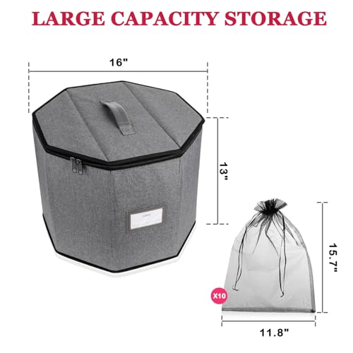 Lukeline Wig Storage Box,Wig Travel Case,Foldable Wig Travel Case for Men and Women,Yarn Organizer, Cosmetic Cabinet Storage Bag