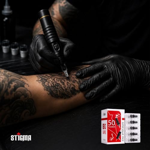 STIGMA #12(7RL) Disposable Round Liner Tattoo Needle Cartridges - Variation 1207RL, 50 Pack