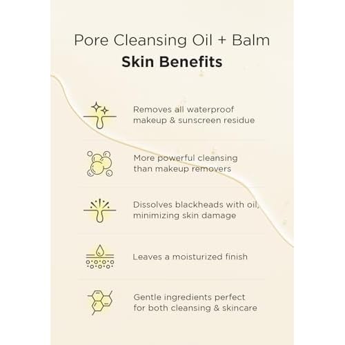 Hanskin BHA Pore Cleansing Oil and PHA Cleansing Balm, Sample Trial Size, Travel Size Mini Makeup Remover Set, Gentle Blackhead Cleanser for Combination and Oily Skin [30 ml/Pack of 2] + [8g/PHA Balm]