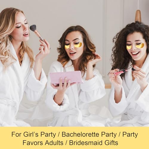 Adofect Under Eye Patches 30 Pairs, 24K Gold Under Eye Mask with Hyaluronic Acid for Dark Circles and Puffy Eyes, Bachelorette Party Accessories, Bridesmaid Gifts, Daily Skin Care
