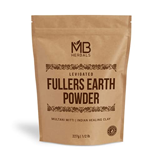 MB Herbals Fullers Earth Powder 8 oz | 227 Gram | Fuller's Earth | Multani Mitti | Bentonite Clay for Face Pack | No Fragrance | No Preservative