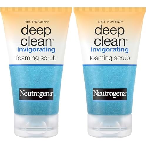Neutrogena Deep Clean Invigorating Foaming Facial Scrub | Cooling Gel | With Glycerin | Removes Dirt & Oil | 4.2 fl. oz Pack of 2