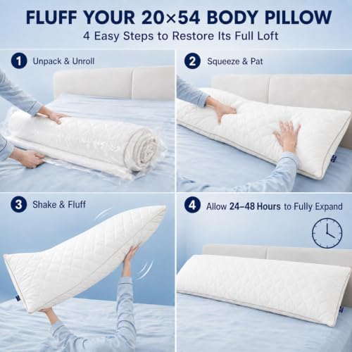 KISSKI Cooling Body Pillow for Adults Dark Gray Adjustable Memory Foam Long Pillow