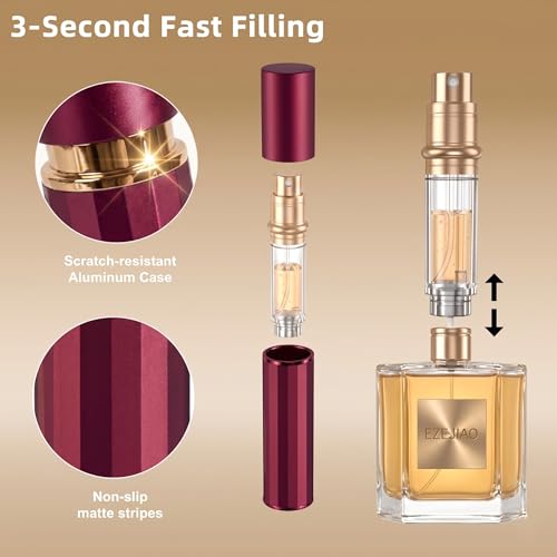 Refillable Perfume Atomizer Set - Leak-Proof Travel Spray with 3 Colors