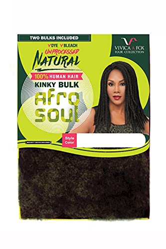 Natural Afro Curl Kinky Bulk Hair Extension - 16 Inch, 5.8 Ounce, Unprocessed Human Hair