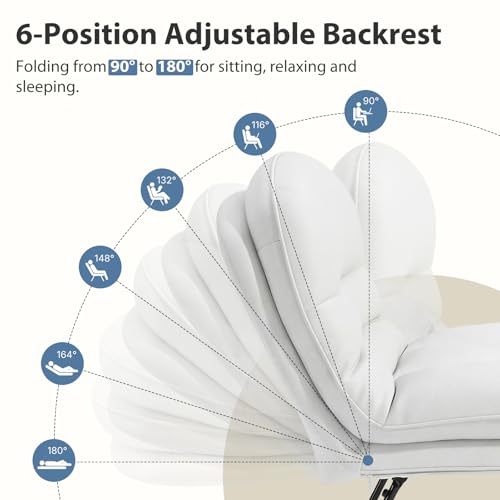 DUMOS Comfy Saucer Floor Chair – Small Foldable PU Leather Lounge