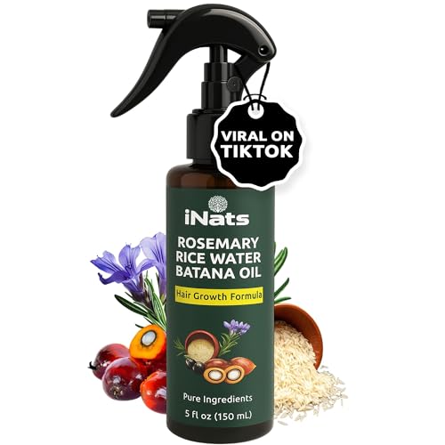 iNats Rosemary Water Spray for Hair Growth - 5 Fl Oz, Nourishing Hair & Scalp