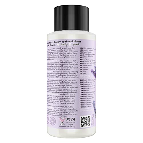 Love Beauty and Planet Argan Oil and Lavender Sulfate-Free Shampoo for Frizz Control - 13.5 oz