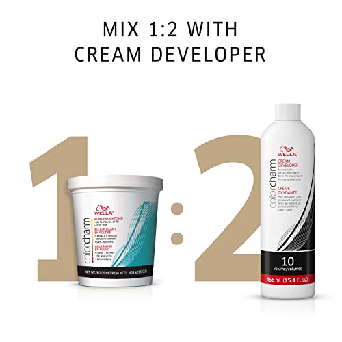 Hair Color Developer and Lightener Kit - 15.4 oz Cream Developer & Dust-Free Powder