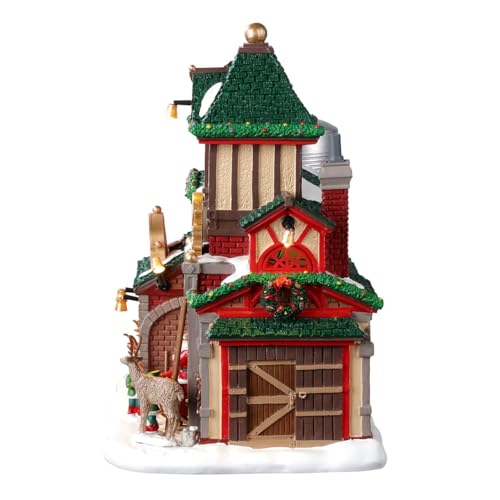Christmas Village Reindeer Stables Lighted Building - Lemax 25926